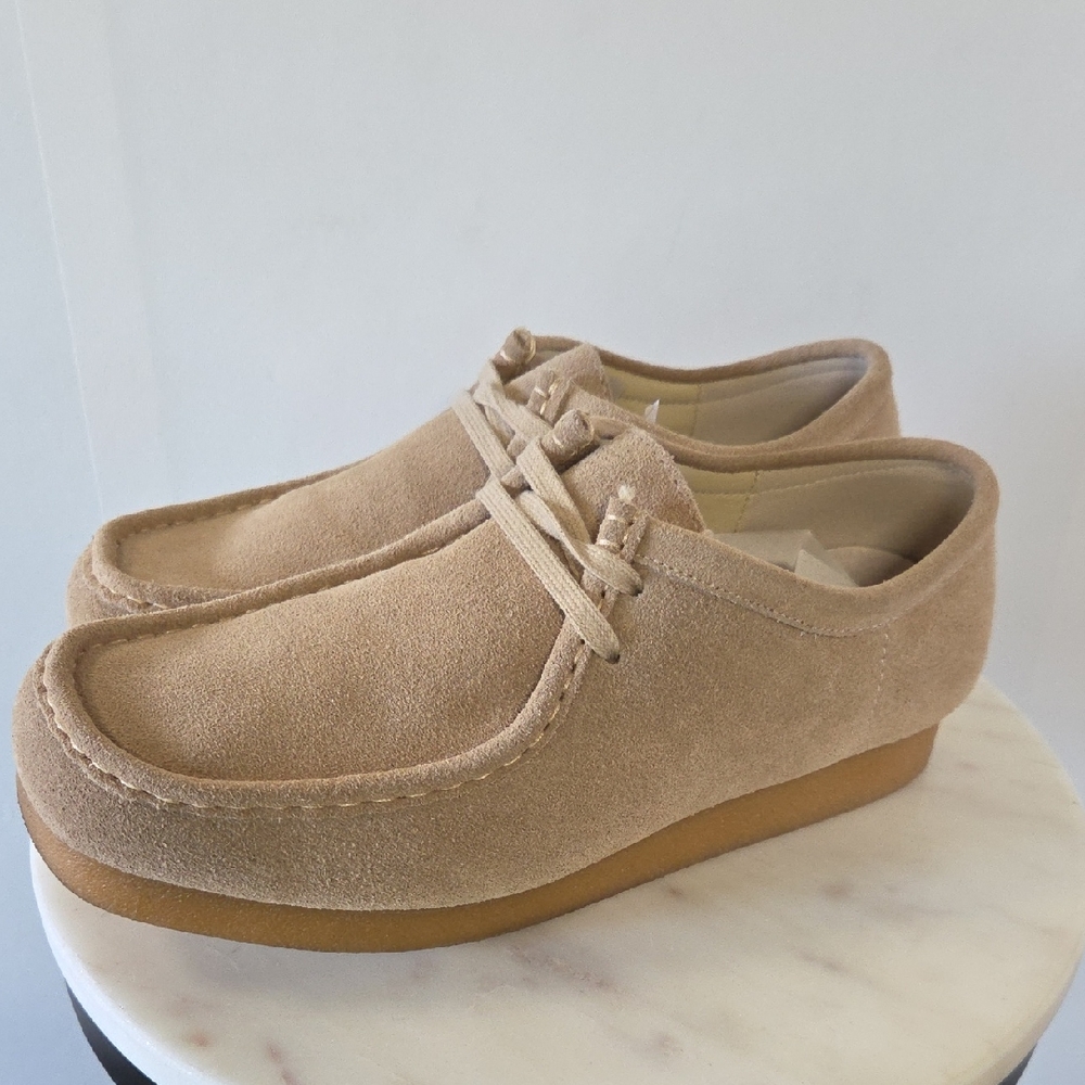 Project Cloud Women’s Suede Tie Loafers in Light Beige Size 9 - Picture 1 of 6